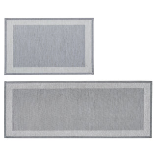 2 Pack Woven Textured Machine Washable Accent Area Rug & Runner - Marlena Collection