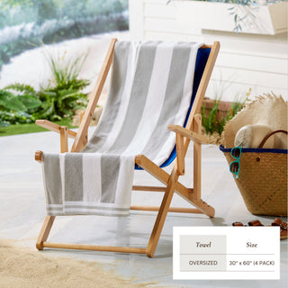 Premium 100% Cotton Cabana Stripe Beach Towels