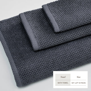 100% Cotton Absorbent & Quick-Dry Looped Bath Towels