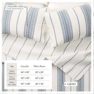 Farmhouse Stripe Quilt Set With Shams