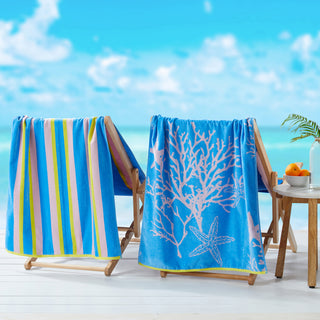 2 Pack 100% Cotton Printed Beach Towel