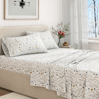 Turkish Cotton Winter Floral Printed Flannel Sheet Set