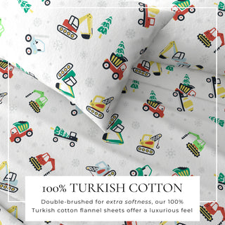Turkish Cotton Christmas-Theme Flannel Sheet Set