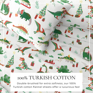 Turkish Cotton Christmas-Theme Flannel Sheet Set