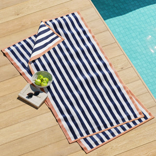 100% Cotton Stripe Border Oversized Beach Towel