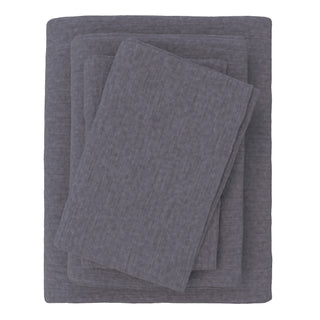 Cotton Blend Heathered Solid Flannel Sheet Set