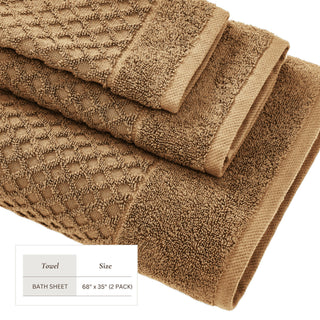 Ultra-Soft 100% Cotton Diamond Waffle Bath Towels