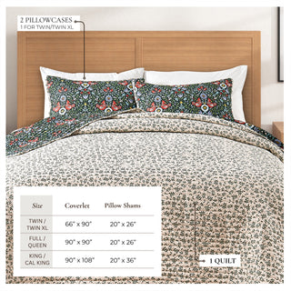 Holiday Printed Microfiber Reversible Quilt Set With Shams