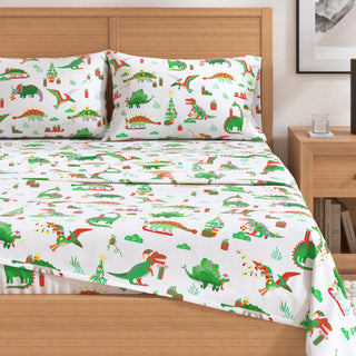 Turkish Cotton Christmas-Theme Flannel Sheet Set