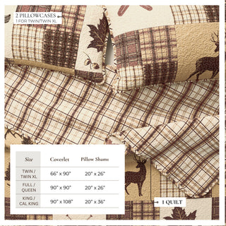 Rustic Patchwork Quilt Set With Shams