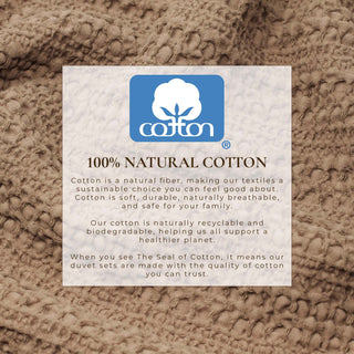 100% Cotton Honeycomb Waffle 3-Piece Duvet Cover Set
