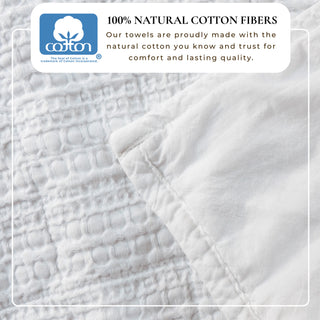 100% Cotton Garment Washed Honeycomb Waffle Quilt and Sham Set