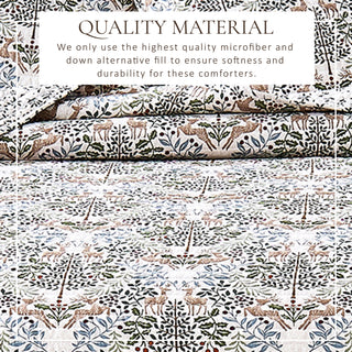 Holiday Woodland Microfiber Reversible Quilt Set With Shams