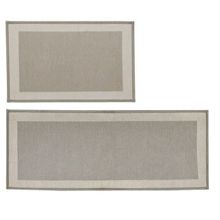 2 Pack Woven Textured Machine Washable Accent Area Rug & Runner - Marlena Collection