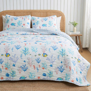 Colorful Coastal Seascape Quilt Set - Ryanne Collection