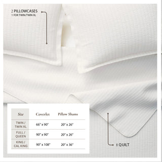 Detailed Channel Stitch Microfiber All-Season Quilt Set With Shams