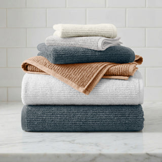 Turkish Cotton Ribbed 6-Piece Bath Towel Set