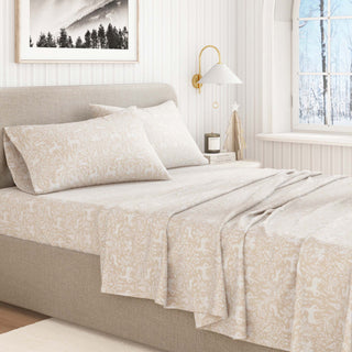 Premium Turkish Cotton Holiday Printed Flannel Sheet Set