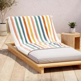 100% Cotton Stripe Border Oversized Beach Towel