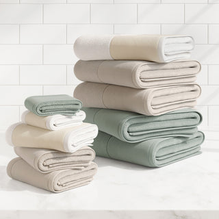 Ultra-Soft Cotton Linen-Like Border Towels