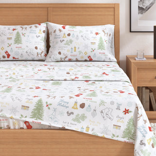 Premium Turkish Cotton Lodge-Theme Flannel Sheet Set