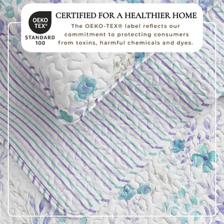 Reversible Floral Quilt Set With Shams