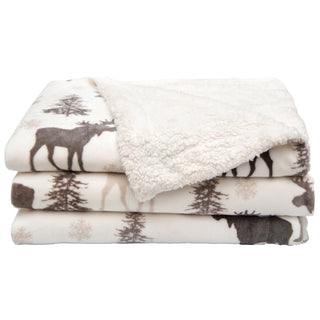 Velvet Plush Fleece Reversible Sherpa Warm and Cozy Blanket