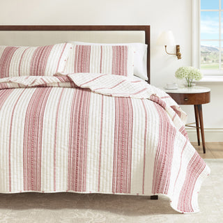 Farmhouse Stripe Quilt Set With Shams