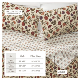 Floral Printed Quilt Set