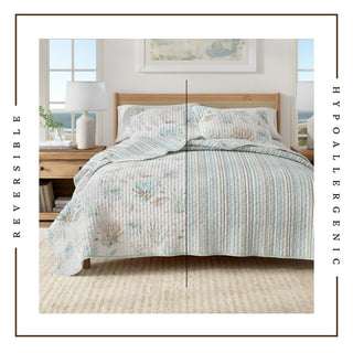 Reversible Coastal Cotton Quilt Set (2- or 3-Piece)