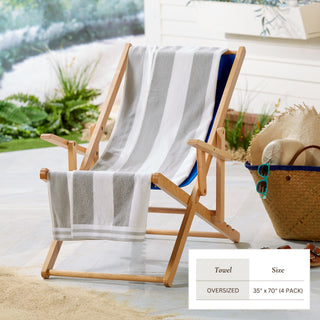 Premium 100% Cotton Cabana Stripe Beach Towels