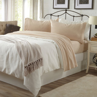 Ultra-Soft Cotton Heathered Melange Jersey Knit Sheet Set