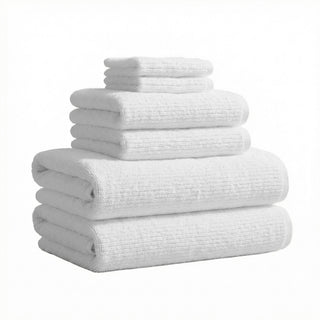 Turkish Cotton Ribbed 6-Piece Bath Towel Set
