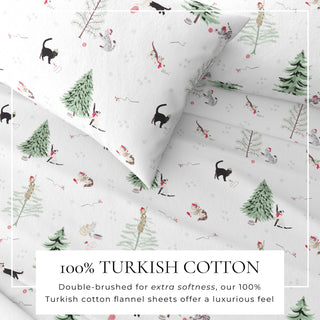 Premium Turkish Cotton Winter Lodge Flannel Sheet Set