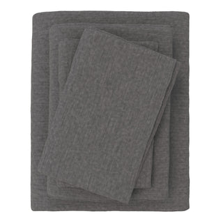 Cotton Blend Heathered Solid Flannel Sheet Set