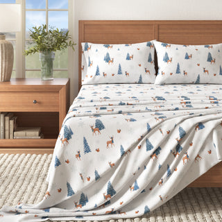 Premium Turkish Cotton Lodge-Theme Flannel Sheet Set