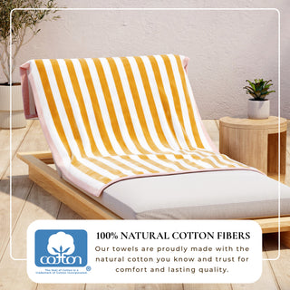 100% Cotton Stripe Border Oversized Beach Towel