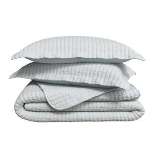 Detailed Channel Stitch Microfiber All-Season Quilt Set With Shams
