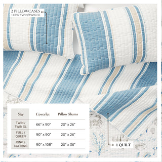 Coastal Stripe Quilt Set with Shams