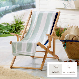 Premium 100% Cotton Cabana Stripe Beach Towels