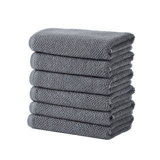 6 Pack Cotton Textured Hand Towels - Acacia Collection