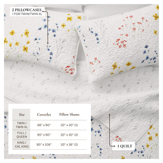 Colorful Floral Quilt Set with Shams