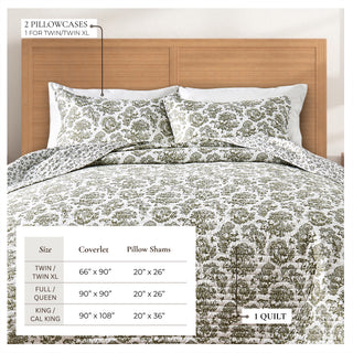 Holiday Toile Microfiber Reversible Quilt Set With Shams