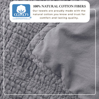 100% Cotton Garment Washed Honeycomb Waffle Quilt and Sham Set