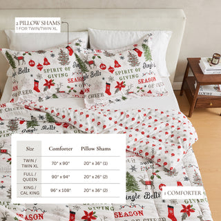 Christmas Down Alternative Comforter and Sham Set