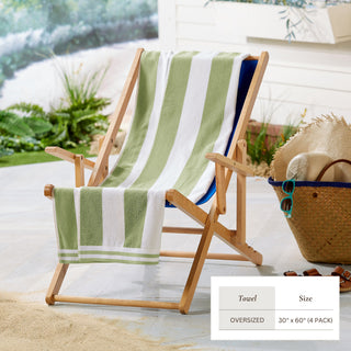 Premium 100% Cotton Cabana Stripe Beach Towels