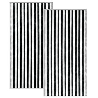 100% Cotton Stripe Border Oversized Beach Towel