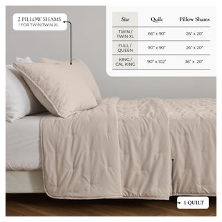 Dot Stitched Quilt Set With Shams