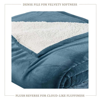 Ultra-Soft Velvet Plush Reversible Sherpa Blanket