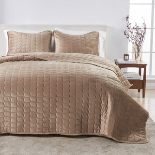 Luxury Velvet Stitched Quilt Set